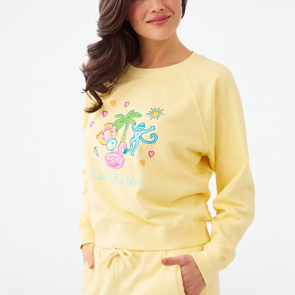 Roller Rabbit Pool Party Crewneck Size XXSYELLOW / XXS - Picture 3 of 3